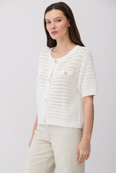 Durchbrochener Cardigan mit kurzen Ärmeln