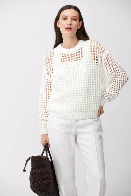 Ajour-Pullover aus Baumwolle