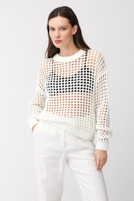 Ajour-Pullover aus Baumwolle