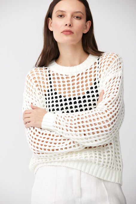 Ajour-Pullover aus Baumwolle