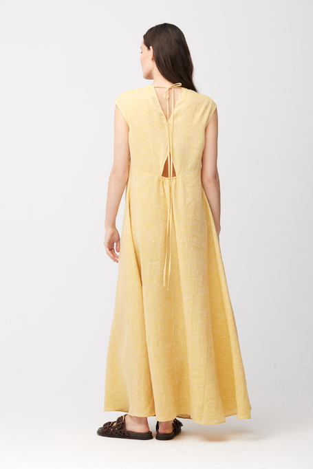 Gelbes Maxikleid aus Leinen - Patrizia Aryton