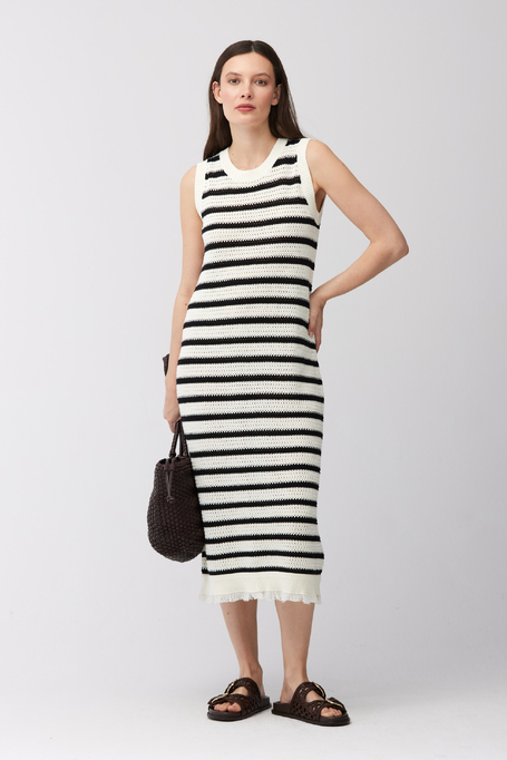 Durchbrochenes gestreiftes Kleid - Patrizia Aryton