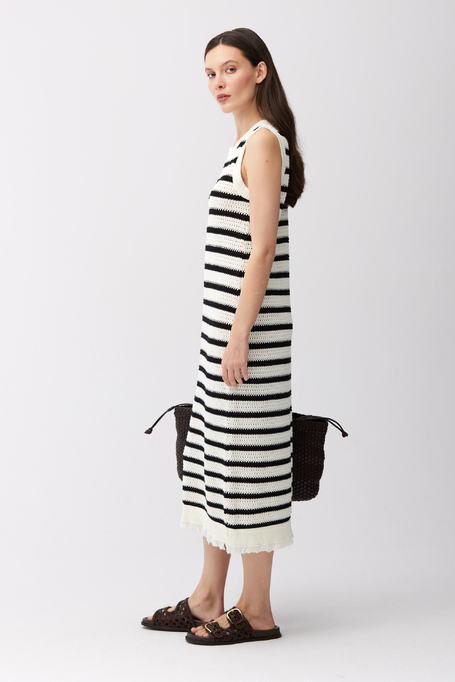 Durchbrochenes gestreiftes Kleid - Patrizia Aryton