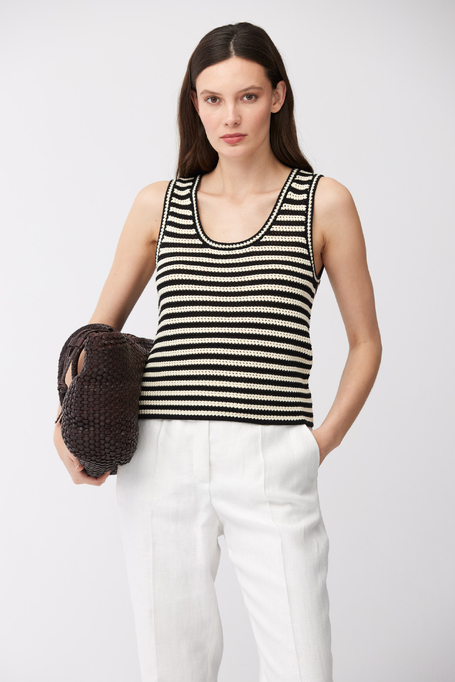 Gestreiftes Ajour-Top - Patrizia Aryton