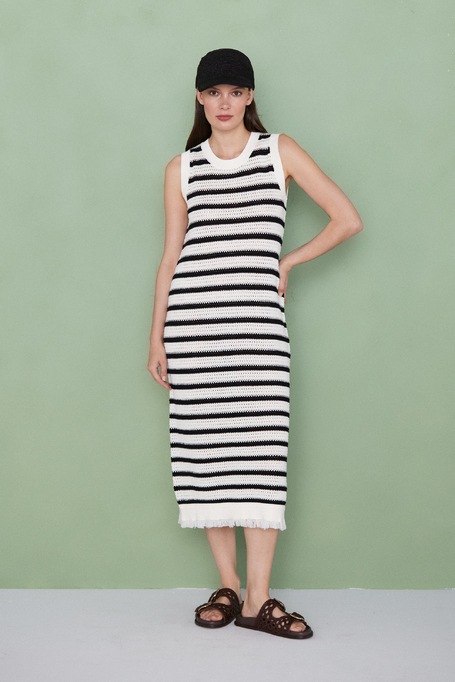 Durchbrochenes gestreiftes Kleid - Patrizia Aryton