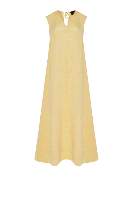 Gelbes Maxikleid aus Leinen - Patrizia Aryton