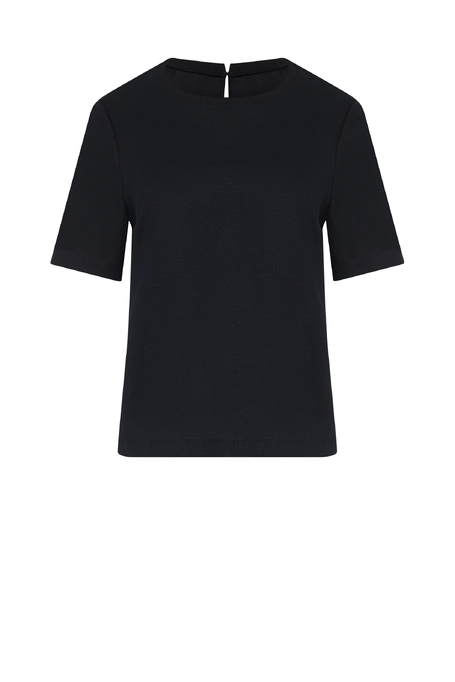 Schwarze kastige Bluse aus Leinen - Patrizia Aryton