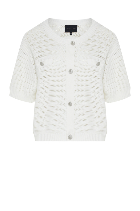 Durchbrochener Cardigan mit kurzen Ärmeln - Patrizia Aryton