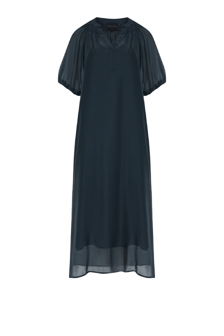 Lockeres smaragdgrünes Kleid mit Seide - Patrizia Aryton