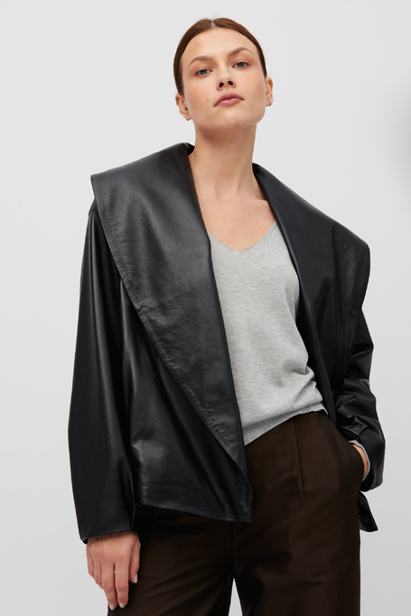 Lederjacke mit Schalkragen - Patrizia Aryton