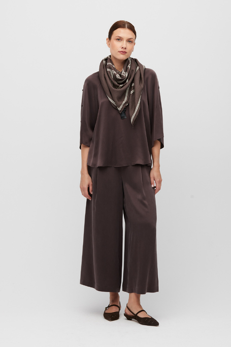 Seidenbluse in Schokoladenfarbe - Patrizia Aryton