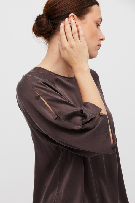 Seidenbluse in Schokoladenfarbe - Patrizia Aryton Seidenbluse in Schokoladenfarbe - Patrizia Aryton