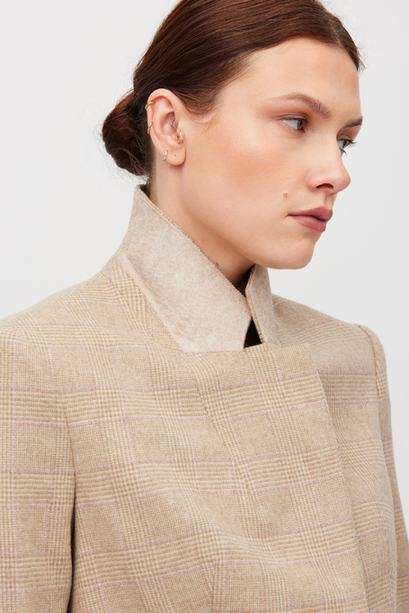 Einreihiger Blazer mit Karomuster und Kaschmir - Patrizia Aryton