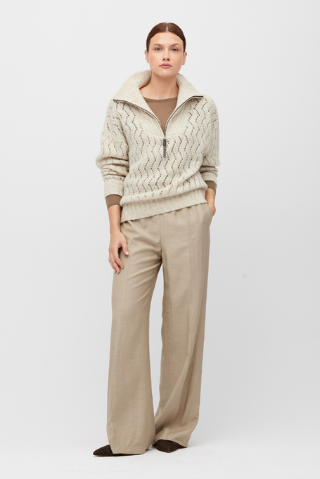 Pullover mit Lochmuster, am Hals geschlossen - Patrizia Aryton