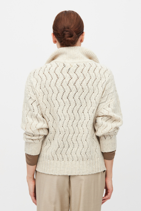 Pullover mit Lochmuster, am Hals geschlossen - Patrizia Aryton