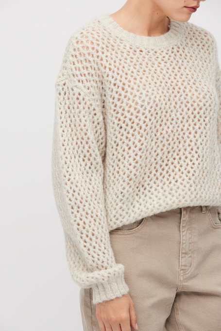 Beige Pullover aus Woll-Alpaka-Mischung Beige Pullover aus Woll-Alpaka-Mischung