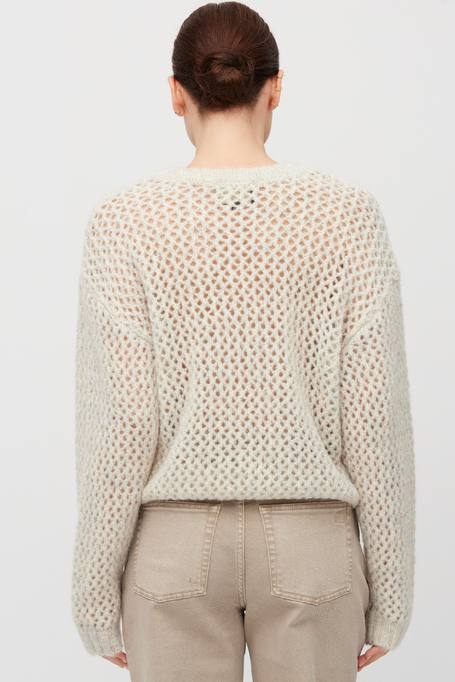 Beige Pullover aus Woll-Alpaka-Mischung Beige Pullover aus Woll-Alpaka-Mischung