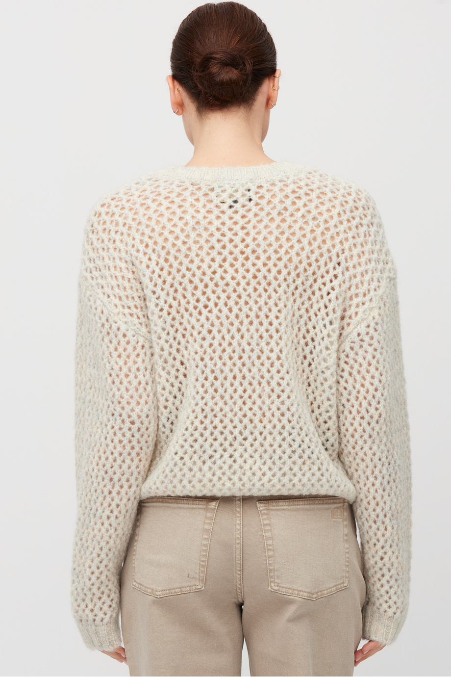 Beige Pullover aus Woll-Alpaka-Mischung Beige Pullover aus Woll-Alpaka-Mischung