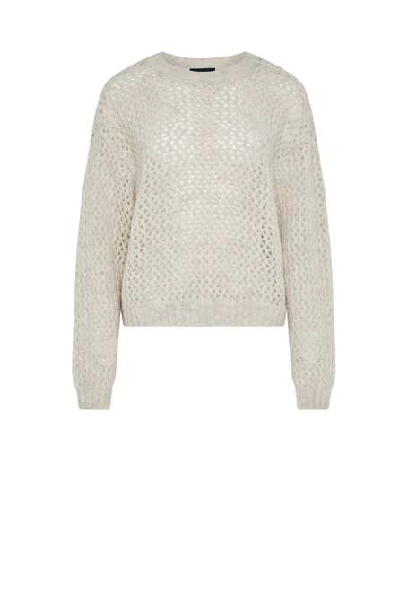 Beige Pullover aus Woll-Alpaka-Mischung Beige Pullover aus Woll-Alpaka-Mischung