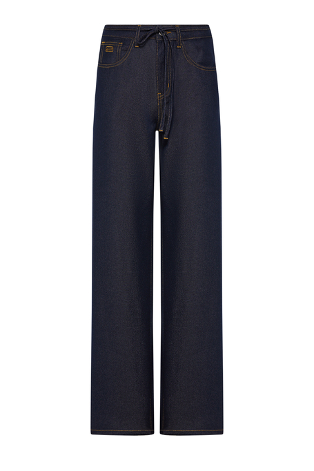 Dunkelblaue Jeans mit weitem Bein Dunkelblaue Jeans mit weitem Bein