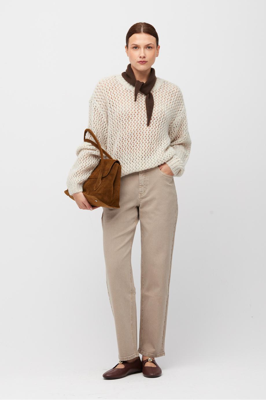 Beige Jeans mit schmalem Bein Beige Jeans mit schmalem Bein