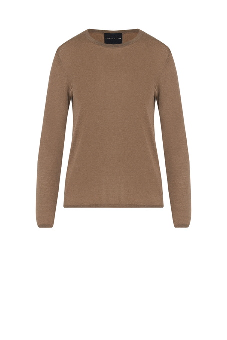 Kamelfarbene Bluse aus Merinowolle Kamelfarbene Bluse aus Merinowolle