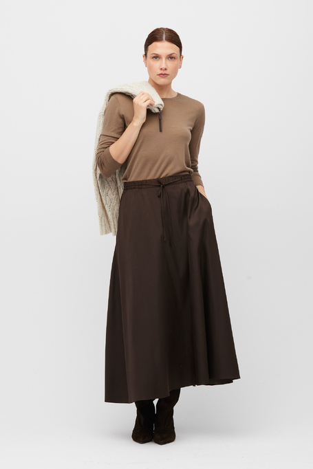 Kamelfarbene Bluse aus Merinowolle