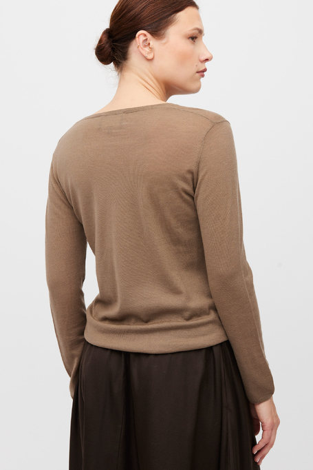 Kamelfarbene Bluse aus Merinowolle Kamelfarbene Bluse aus Merinowolle