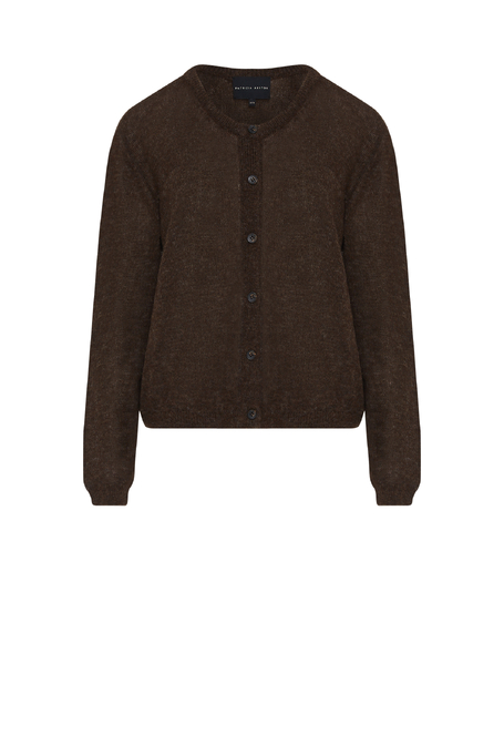 Schokoladenbrauner Cardigan mit Alpakawolle