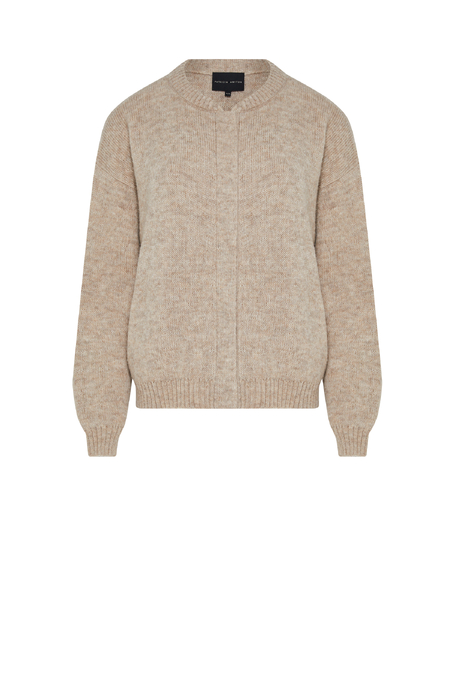 Beige Cardigan mit Alpakawolle