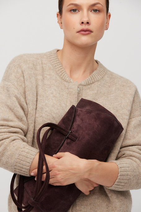 Beige Cardigan mit Alpakawolle