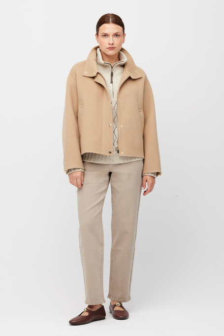 Kurze Jacke mit Kamelwolle Doubleface - Patrizia Aryton