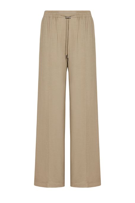 Beige weite Hose mit Wollanteil