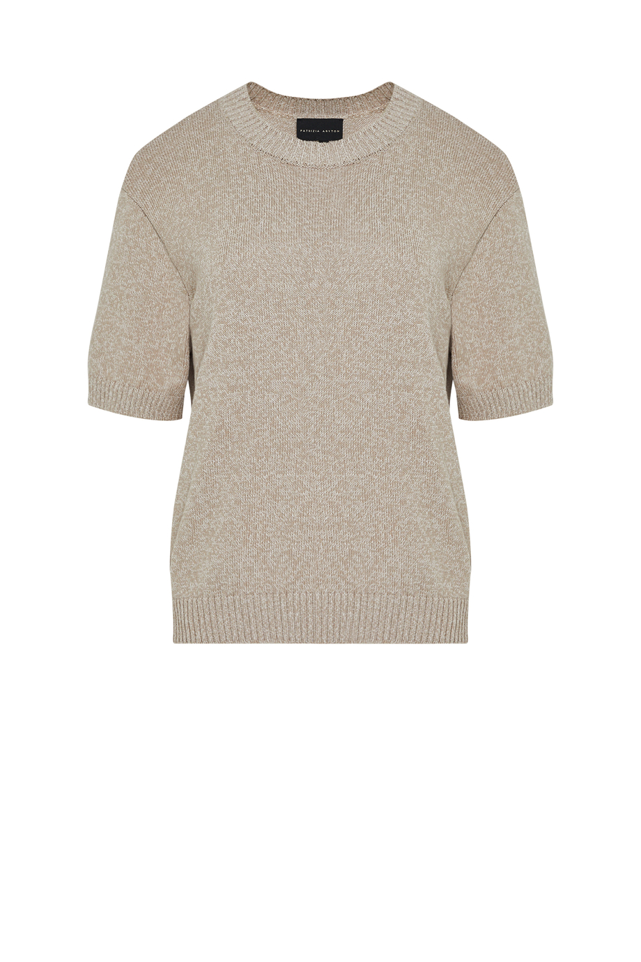 Beige Pullover aus Baumwoll-Leinen-Mischung Beige Pullover aus Baumwoll-Leinen-Mischung
