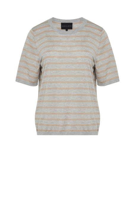 Gestreifte Strickbluse aus Kaschmir und Lyocell
