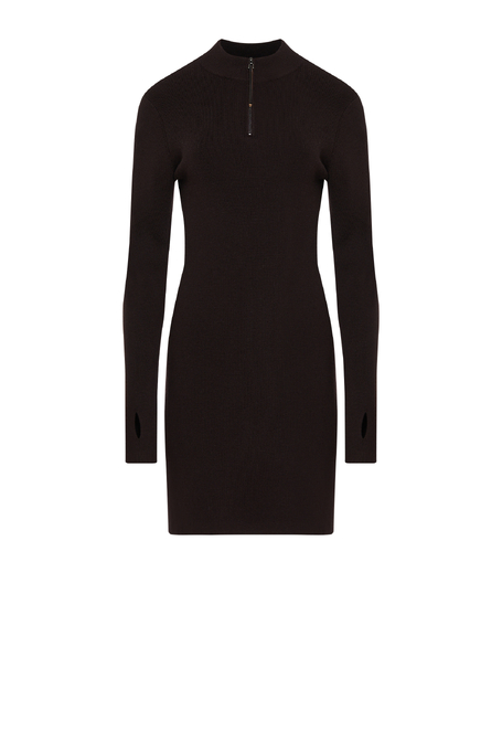 Mini-Kleid in schokoladenbrauner Farbe aus Merinowolle
