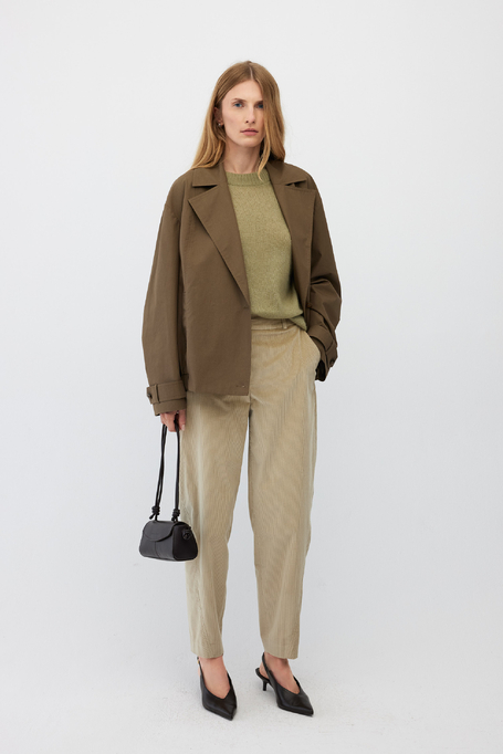 Beige Cordhose im Barrel-Schnitt - Patrizia Aryton