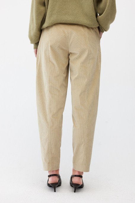 Beige Cordhose im Barrel-Schnitt - Patrizia Aryton