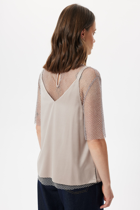 Netzbluse mit Seidentop - Patrizia Aryton Netzbluse mit Seidentop - Patrizia Aryton
