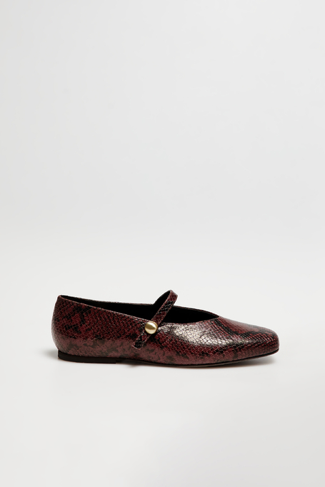 Leder-Ballerinas mit Reptilienmuster
