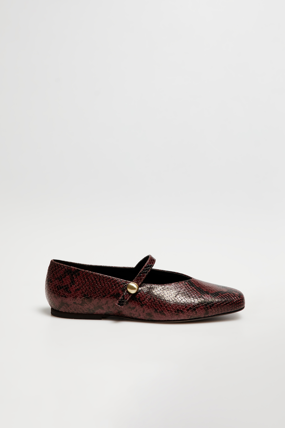 Leder-Ballerinas mit Reptilienmuster Leder-Ballerinas mit Reptilienmuster