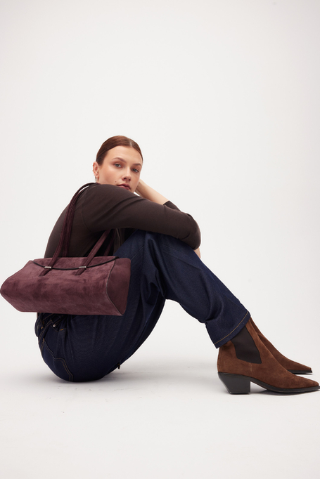 Braune Stiefeletten aus Wildleder - Patrizia Aryton