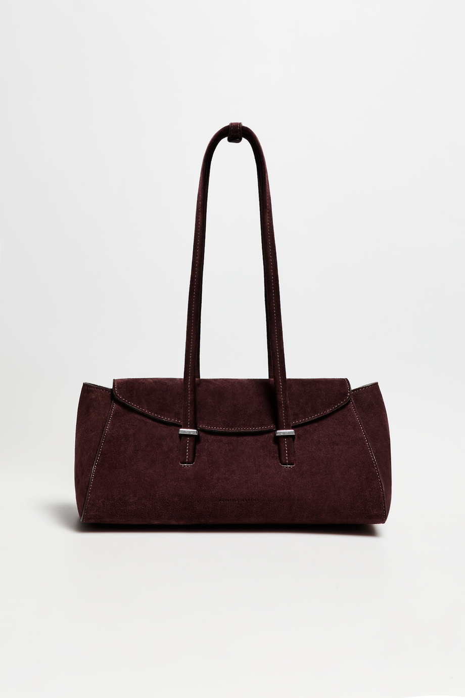 Auberginefarbene Tasche aus Wildleder Auberginefarbene Tasche aus Wildleder