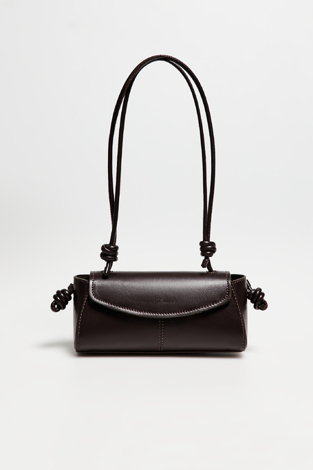 Schokoladenbraune Mini-Tasche mit Riemen - Patrizia Aryton