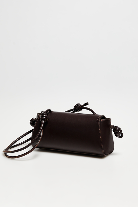 Schokoladenbraune Mini-Tasche mit Riemen
