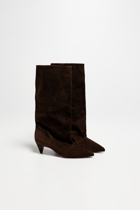 Wildlederstiefel in Schokoladenfarbe - Patrizia Aryton
