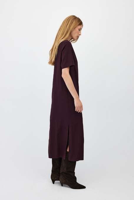 Auberginefarbenes Seidenkleid - Patrizia Aryton