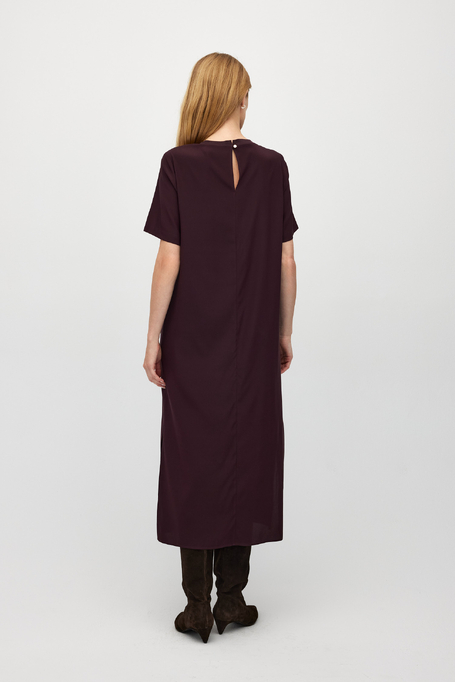 Auberginefarbenes Seidenkleid - Patrizia Aryton