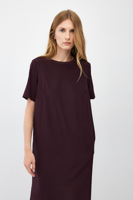 Auberginefarbenes Seidenkleid - Patrizia Aryton
