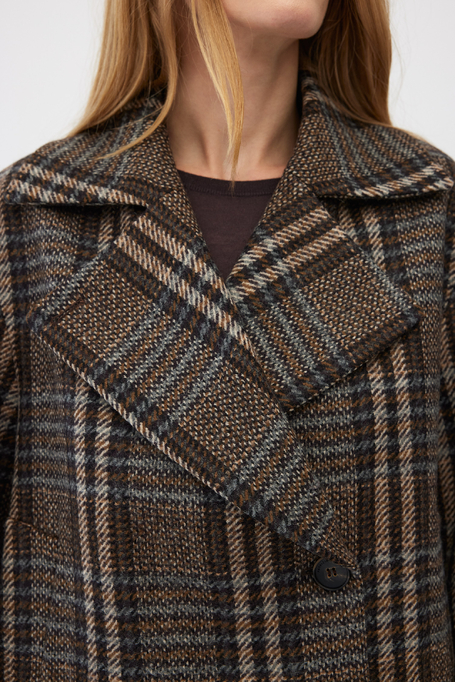 Kurze karierte Jacke aus Virgin Wool Kurze karierte Jacke aus Virgin Wool